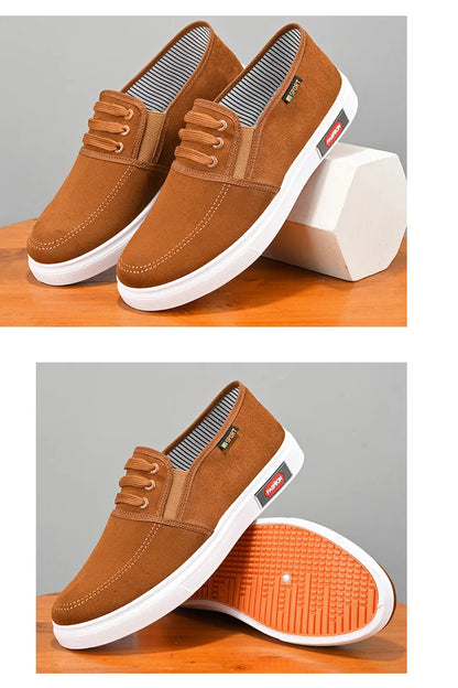 Men Shoes Breathable Canvas Shoes for Youth Student Slip on Walking Sneakers Driving Loafers House Moccasins Work Skate Flats