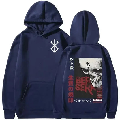 Men's casual hooded sweatshirt anime Berserk legend GutsSwordsmanCascaZodd sacrifice mark print autumn and winter adult pullover