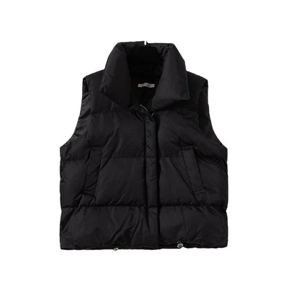 Autumn Winter Sleeveless Vest Women Keep Warm Puffer Jacket Stand Collar Harajuku Outwear Loose Fashion Padded Vest Korean Fall