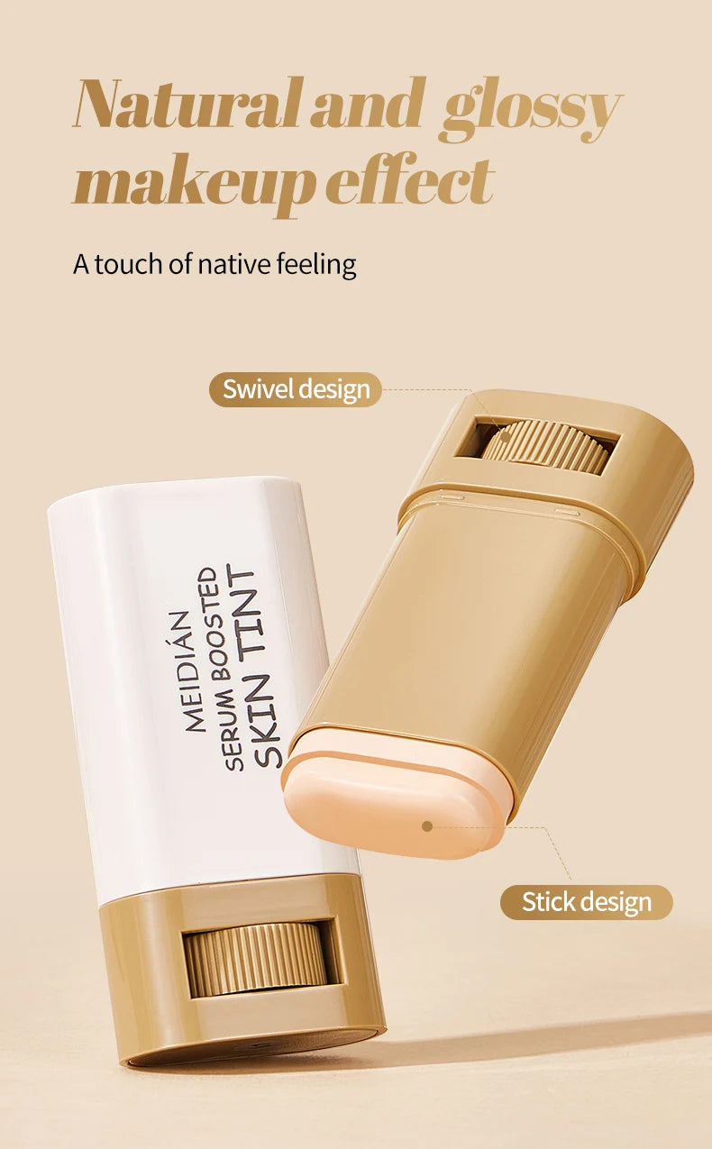 Bronze Foundation Stick Serum Boosted Skin Tint Silky Texture Moisturizing Coverage Concealer Base Even Skin Tone Makeup