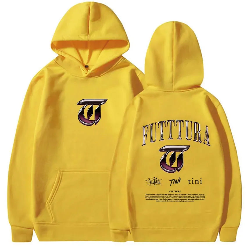 TINI STOESSEL Future Journey Album 2025 Pattern Print Men's Fashion Harajuku style hoodie Retro long-sleeved hoodie