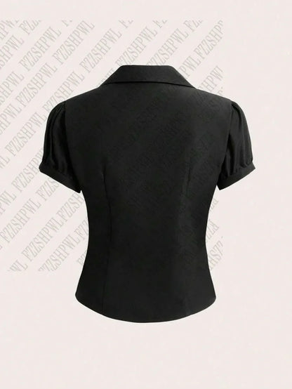 Vintage Aesthetic Women Personality Y2K Slim Clothing Fashion Shirts Harajuku Short Sleeve Tops Female Hot Classic Casual Tee