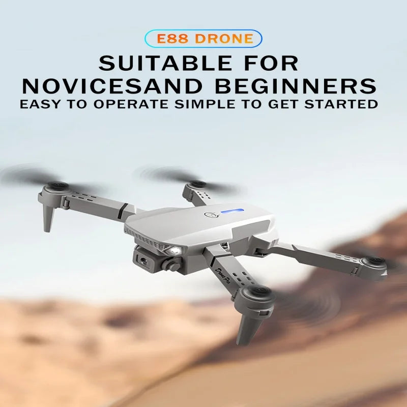 E88 ProIntelligent Folding Drone Supports single/Dual Camera Switching 4KPicture Quality+Wide-angle Shooting WiFiDirect Real-Tim