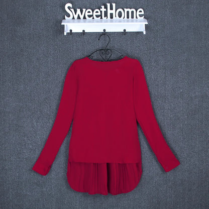 Women blouse long-sleeved V-neck elegant ladies chiffon shirt top fashion office work shirt Plus Size Blusas 5XL