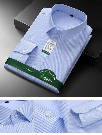New Quality Anti-Wrinkle Men Shirt Long Sleeves Dress Shirts For Men Slim Fit Camisa Social Business Office White Shirt 5XL