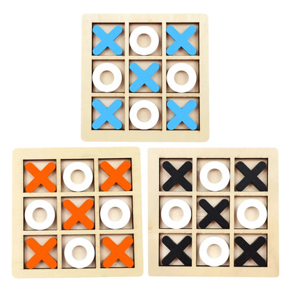 Montessori Chess Play Jigsaw Toy Game Wooden XO Tic Tac Toe Game Interaction Puzzles Training Brain Learning Early Education Toy