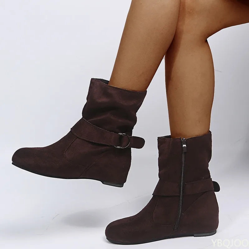 women's boots for autumn winter simple comfortable low heel side zipper versatile for daily casual wear women's short boots