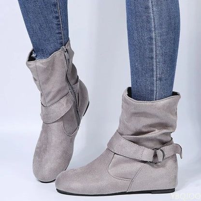 women's boots for autumn winter simple comfortable low heel side zipper versatile for daily casual wear women's short boots