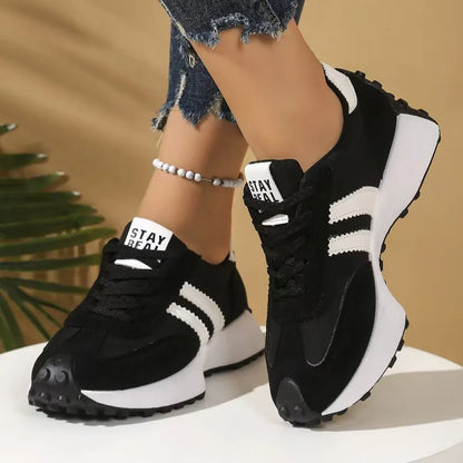 2026 Spring Retro Platform Women's Sneakers Summer Casual Patchwork Leather Sneakers Women's Outdoor Casual Comfort Shoes