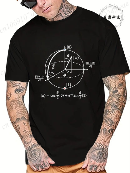Summer Casual Men's T-Shirt Clothing Soft and Loose Round Neck Top for Men Math Physics and Science Male Short Sleeve Tees Tops