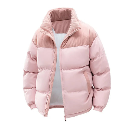 Men's New Winter Cotton Jacket: Fleece-Lined, Thickened for Warmth, with Removable Hood and Stand-Up Collar for Cold Resistance