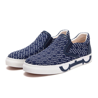 Shoes For Man Loafers Breathable cloth upperLeather elasticized adjustable mouthCH lettersLuxury brand men's shoes