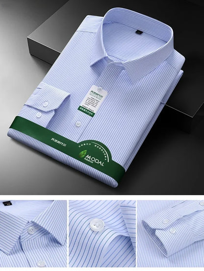 New Quality Anti-Wrinkle Men Shirt Long Sleeves Dress Shirts For Men Slim Fit Camisa Social Business Office White Shirt 5XL