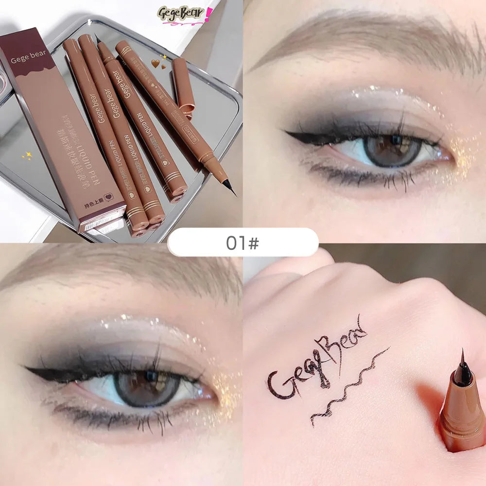 GEGE BEAR Precision Tip Fast Driving Quick Draw Liquid Eyeliner Pen Daily Use Waterproof Smudge Proof Long Last Eyeliner Pencil