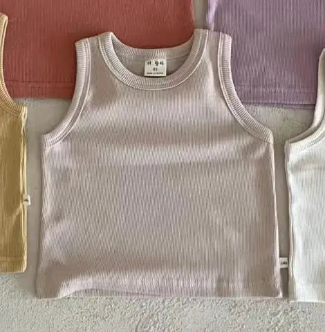 2025 Summer New Baby Sleeveless T Shirts Thin Cotton Boys Versatile Breathable Vest Infant Toddler Girl Comfortable Casual Tops