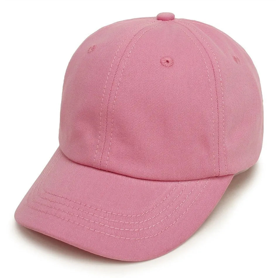 Kids Baseball Cap Low Profile Sun Hat for Boys and Girls Soft Cotton Pink Black White Gray for Baby Children