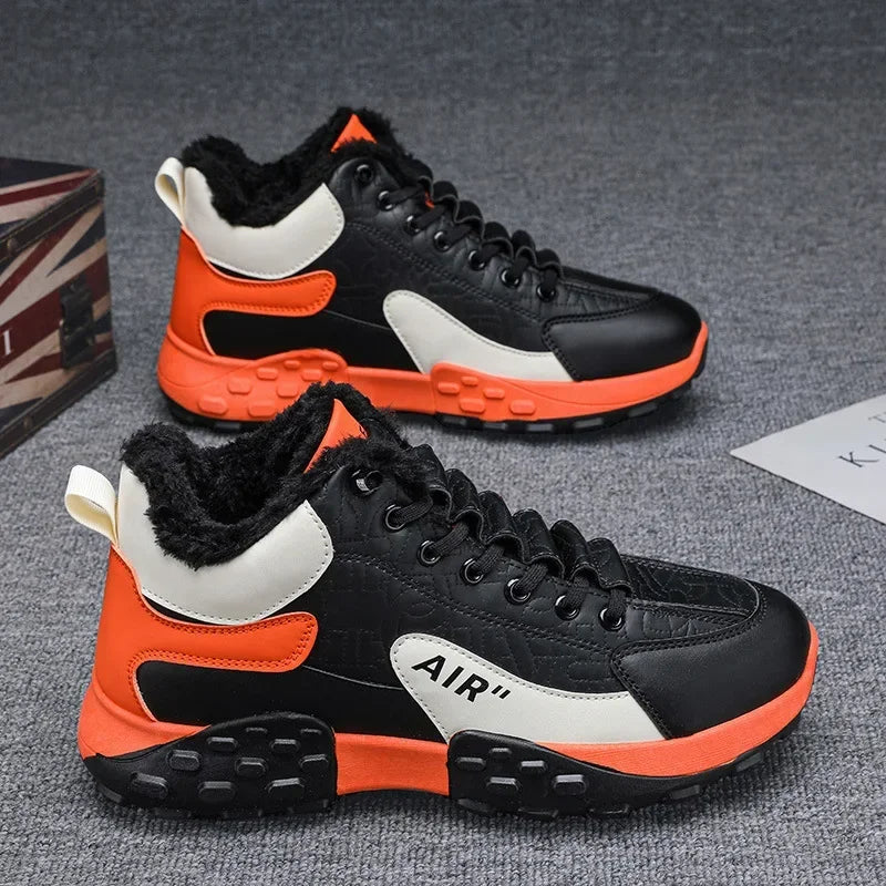 Men Platform Warm Cotton Shoes Male Thick Sneakers Winter Vulcanized Shoes Men Fashion Casual Running Shoe High Top Snow Boots