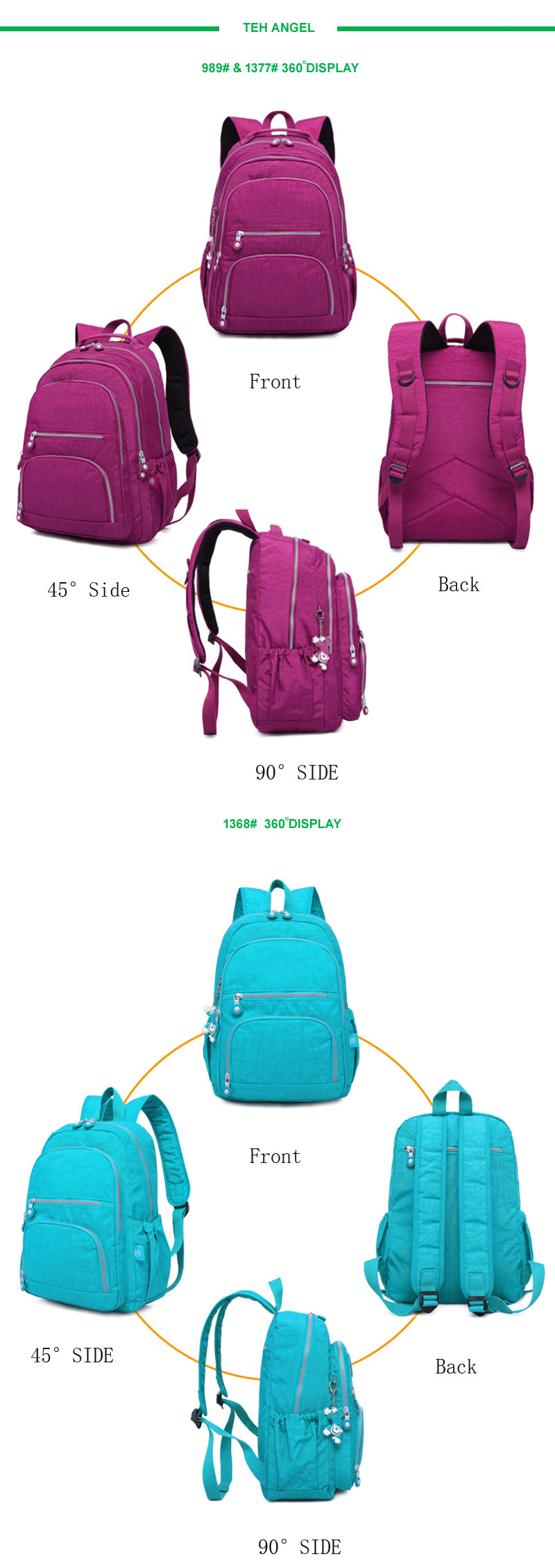 Mochila Feminina School Backpack for Teenage Girl 2025 Travel Back Packs Bag Women Nylon Waterproof Laptop Bagpack