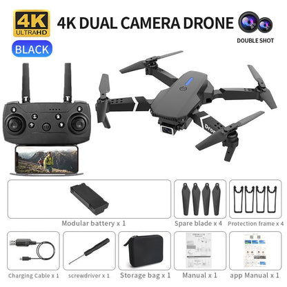 E88 ProIntelligent Folding Drone Supports single/Dual Camera Switching 4KPicture Quality+Wide-angle Shooting WiFiDirect Real-Tim