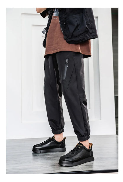 Mens Unique Skate Shoes Platform Comfort Black Casual Sneakers All-Match Thick Sole Design for Urban Street Style Versatile Wear