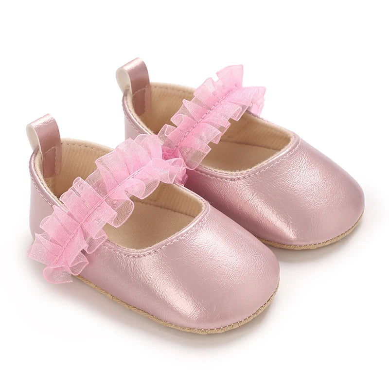 Cute Girl 0-18M Baby Shoes Pink Theme Bow Princess Shoes Spring and Autumn Soft Sole Lightweight Garden Shoes Casual Shoes
