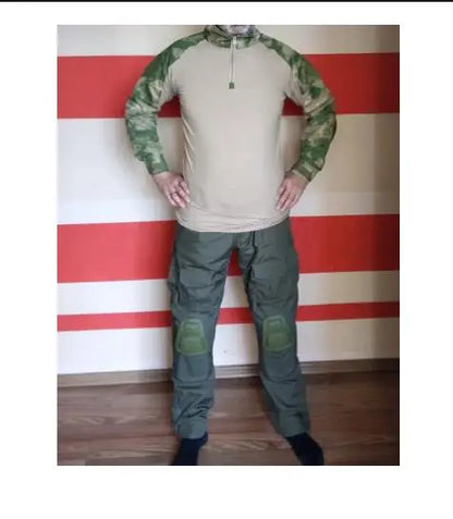 Men Tactical Suits Outdoor Paintball Clothing Uniform Shooting Combat Camouflage Shirts Cargo Knee Pads Pants