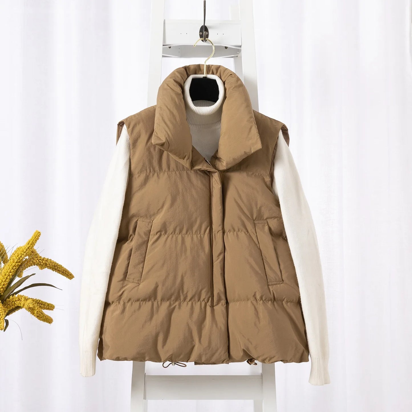 Autumn Winter Sleeveless Vest Women Keep Warm Puffer Jacket Stand Collar Harajuku Outwear Loose Fashion Padded Vest Korean Fall