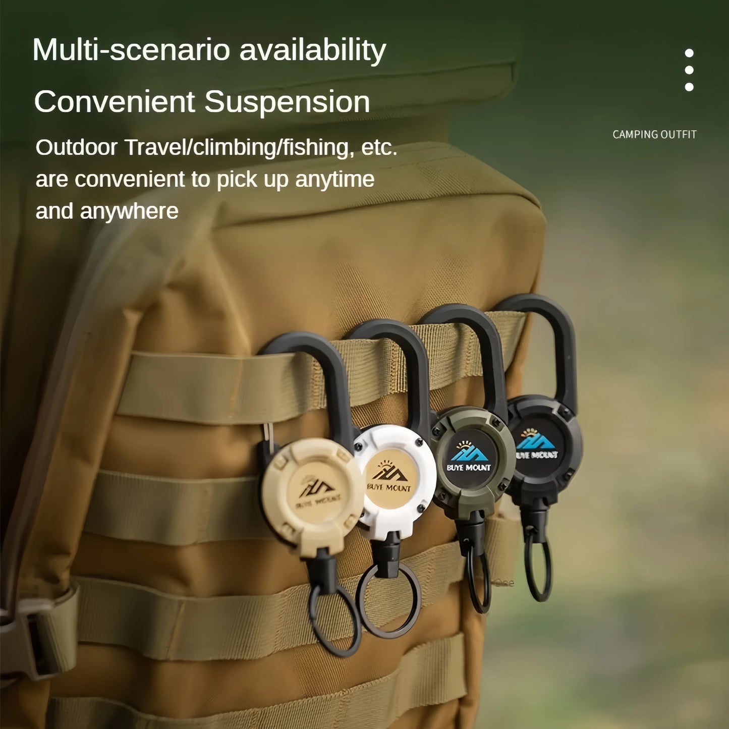 Portable Retractable Keychain with Steel Wire Rope,Outdoor Tactical Anti-Loss Buckle for Camping Gear & EDC Accessories