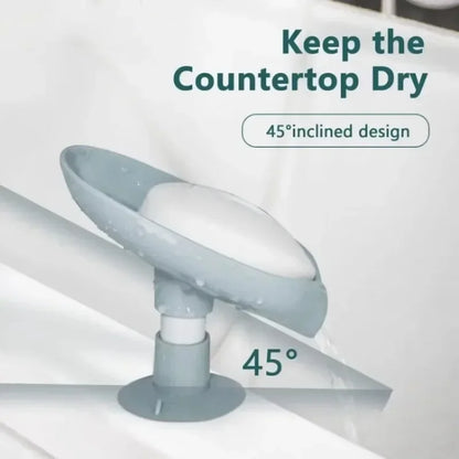 Drain Soap Holder Leaf Shape Soap Box Suction Cup Tray Drying Rack for Shower Sponge Container Kitchen Bathroom Accessories