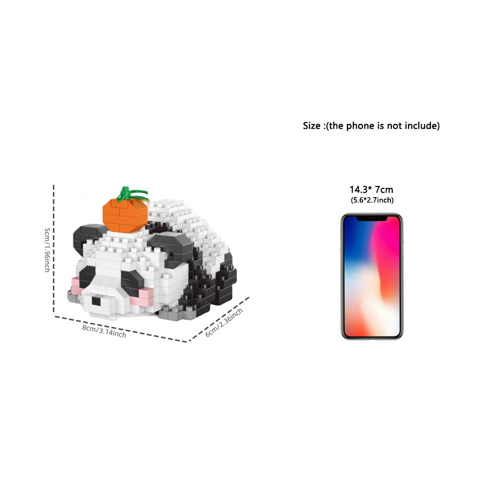 Adorable Panda-Shaped Building Blocks Toy Set: Ideal Desktop Decoration, Holiday Gift, Panda Lover's Delight, Joy for Children