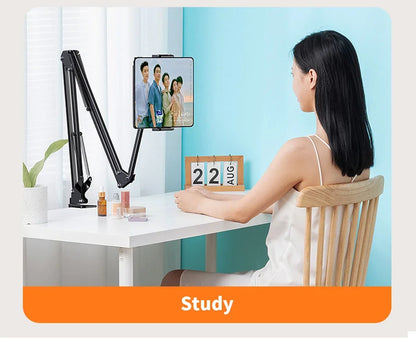 Tablet Holder for Bed with 90cm Metal Arm 360° Rotating Bed Tablet Mount Stand For iPad Stand 4.5~11 Inch Phone Tablet Bracket