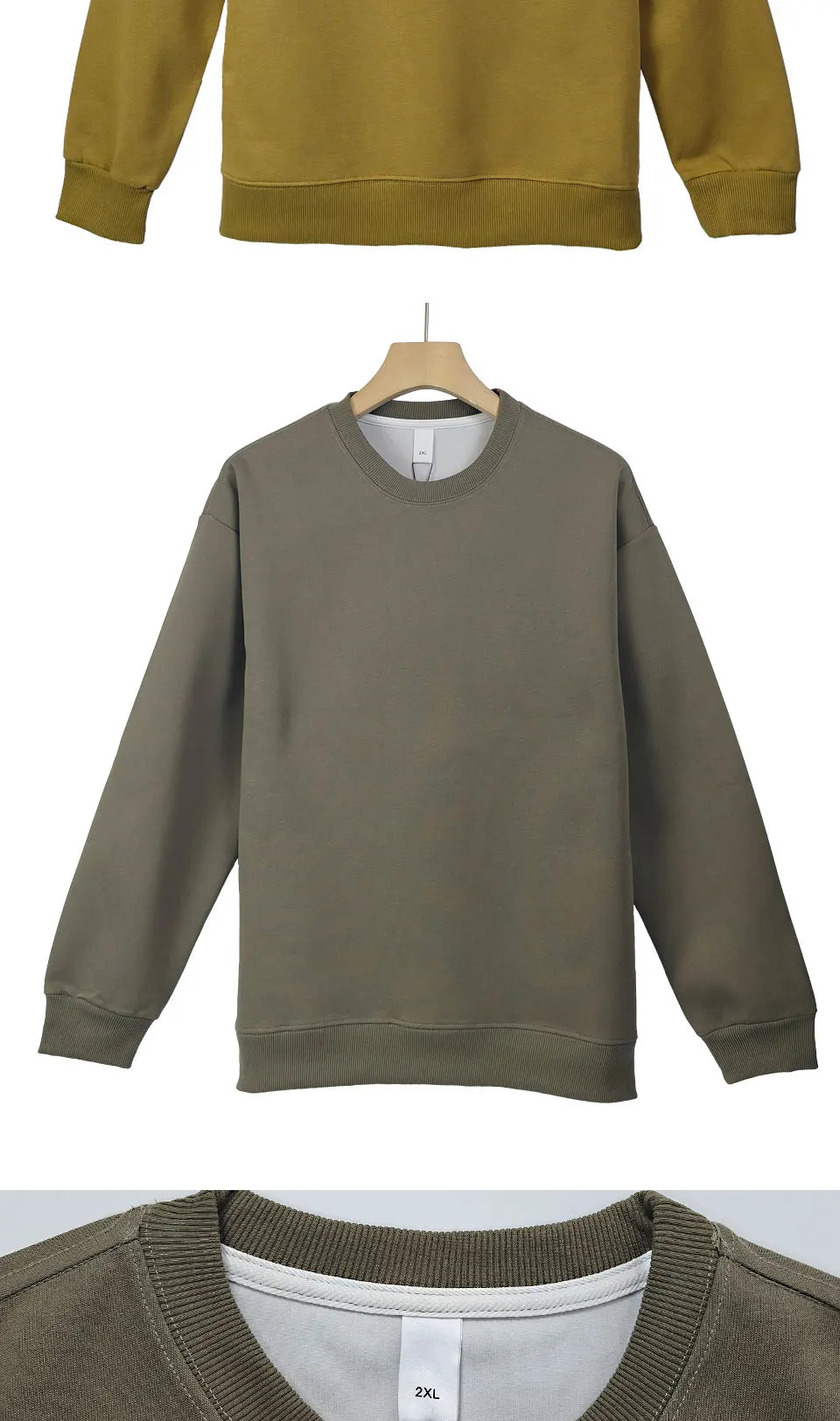 400g Heavy Weight Round Necked Sweatshirts Loose Solid Color  for Spring Autumn Men women's Casual Sports Top Pullover M-4XL