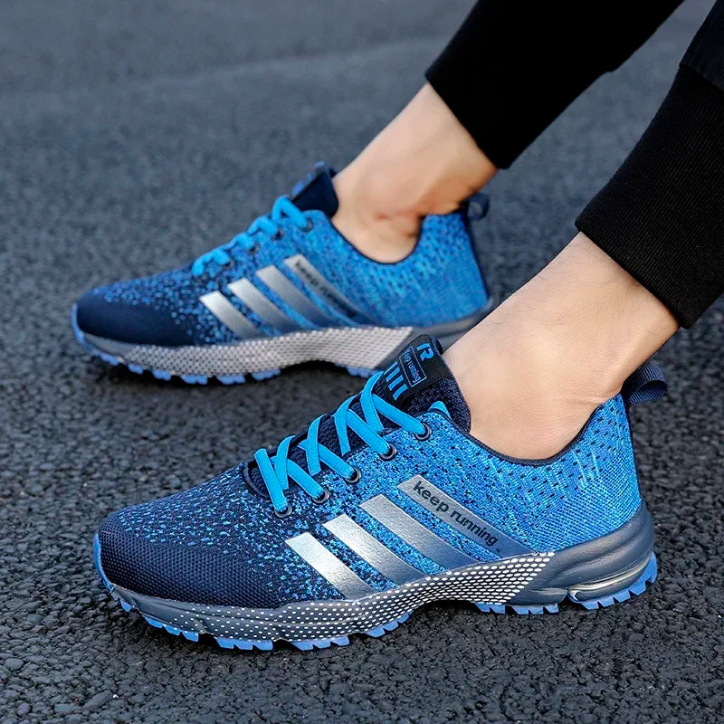 New men's women's flying mesh surface spring summer breathable casual sports shoes flat vulcanized couple running big size48