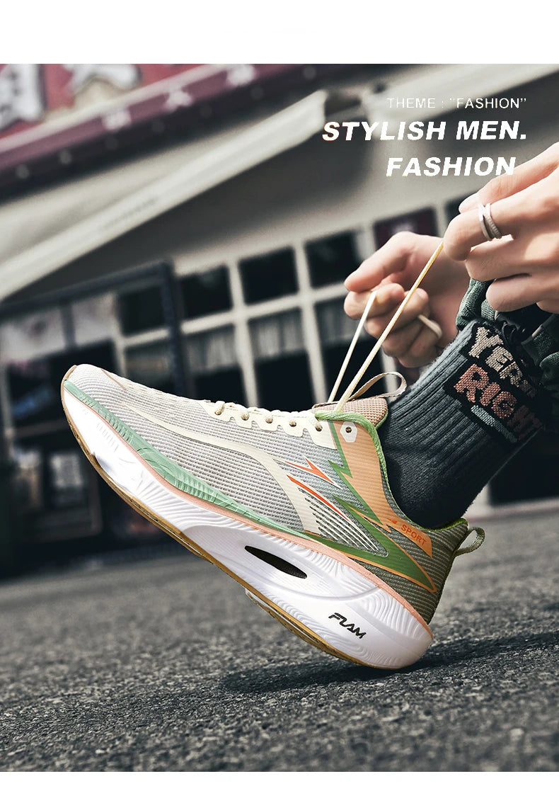 Marathon Sneakers Men Running Shoes Anti-slip Comfortable Racing Carbon Board Training Mesh Tennis Shoes Casual for Women 2026
