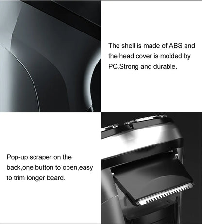 Blackstone Electrical Rotary Shaver for Men 3D Floating Blade Washable USB Rechargeable Shaving Beard Machine