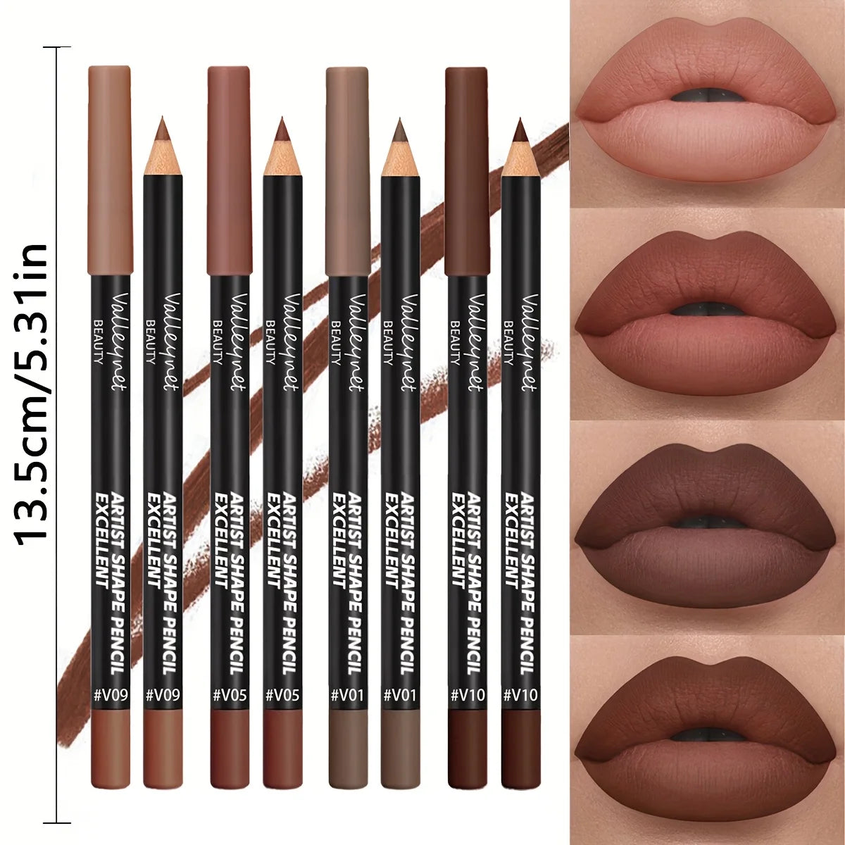 4pcs/set Matte Lipliner Pencil Set | Long-lasting, Waterproof, Brown, Purple, Pink Series, Suitable for All Skin Types