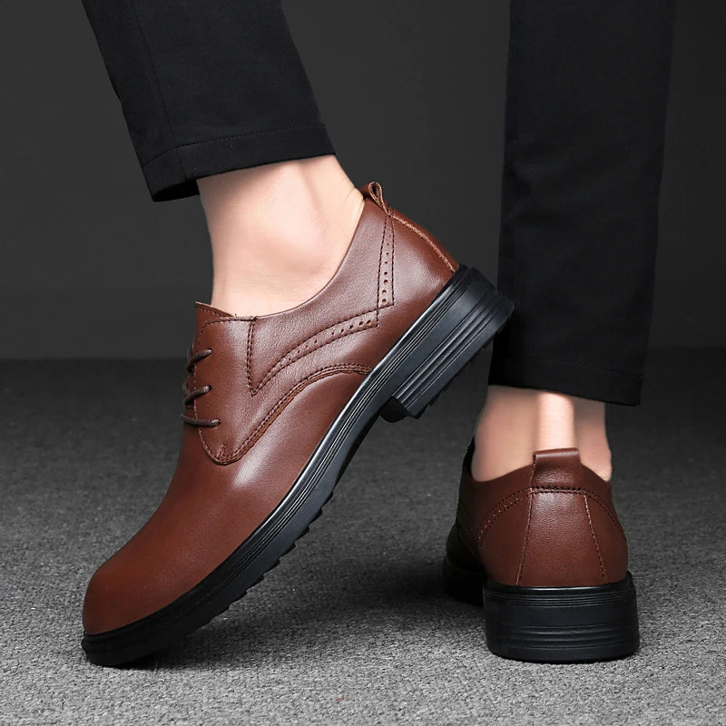 Genuine Leather Male Oxford Shoes Business Formal Wear Casual Shoes New Arrival Mens Derby Shoes Leisure Walk Gentleman Footwear