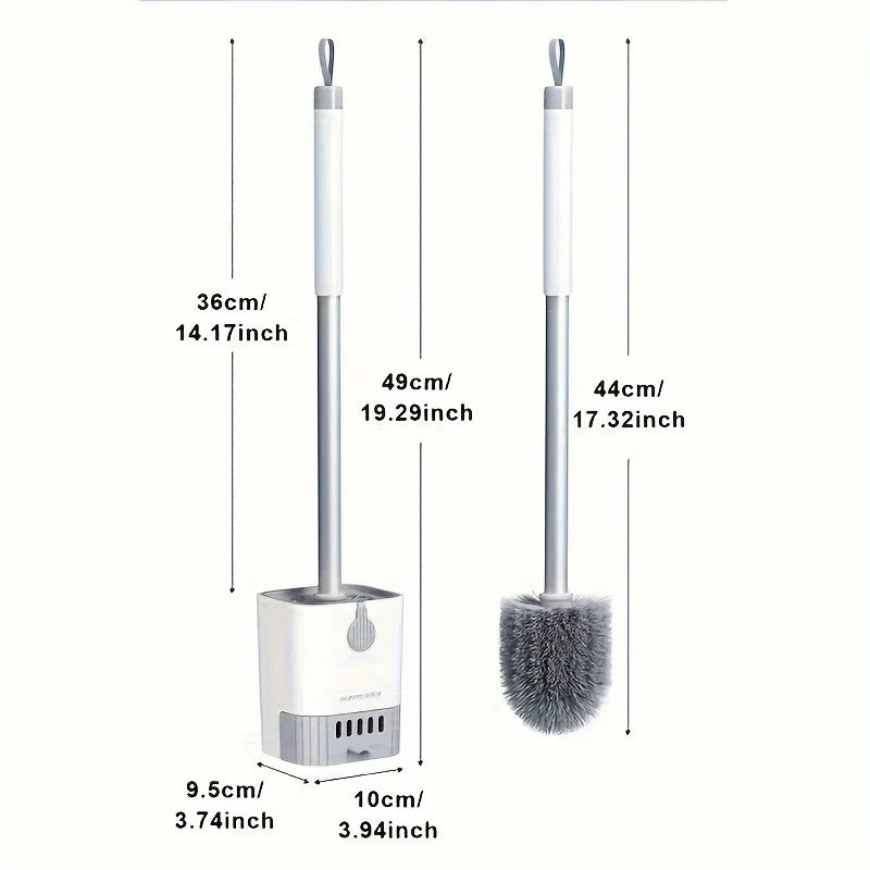 Toilet Brush Set With Holder, Wall Mounted Long Handle Toilet Brush Flexible Toilet Brush Bathroom Brush Cleaning Tools