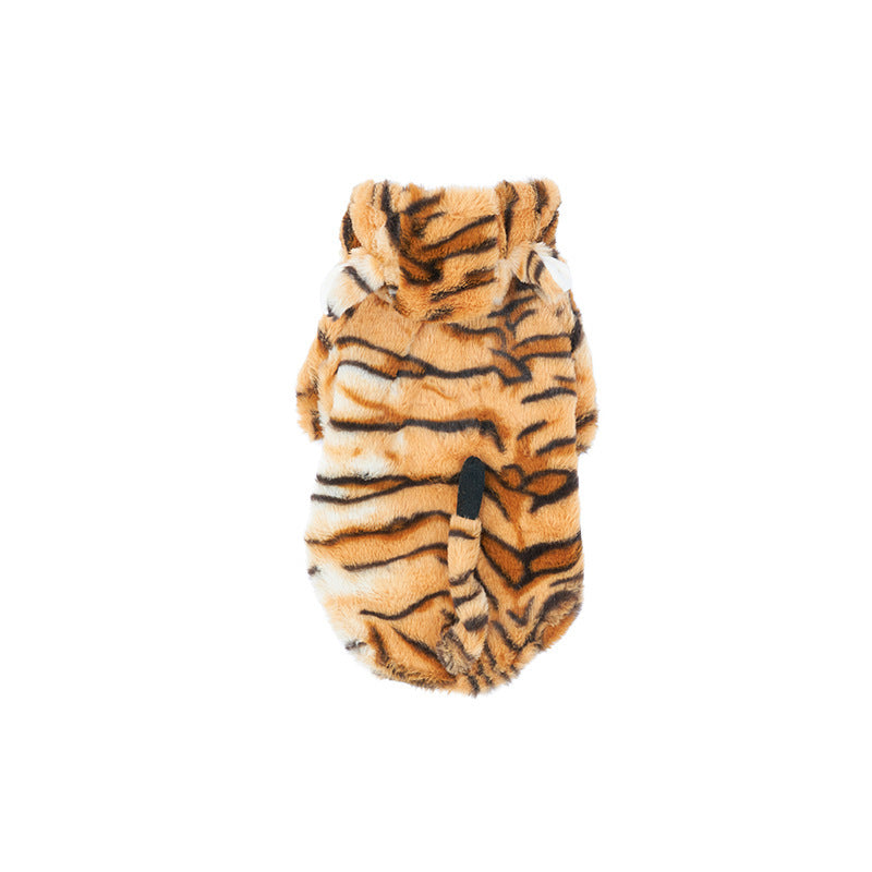 Pet Clothes Tiger Grain Into A New Year's Eve Outfit