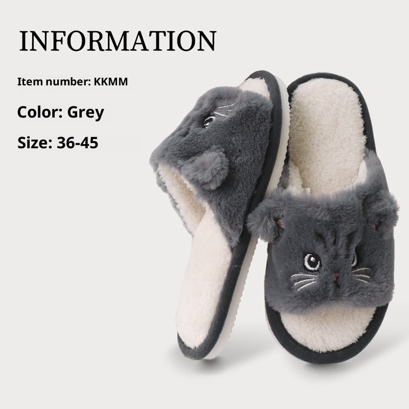 Thickened Warm Plush Soft Soled Cotton Slipper