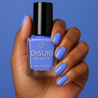 DISURI Beauty Vegan Nail Polish – Violet Skies (#829FDC Lavender Gloss, 15 ml)