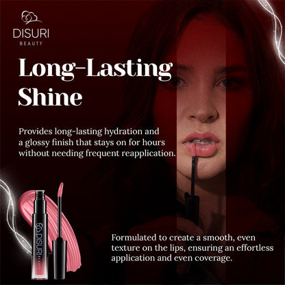DISURI Beauty Glossy Blast Lip Gloss - Pink Berry Pie