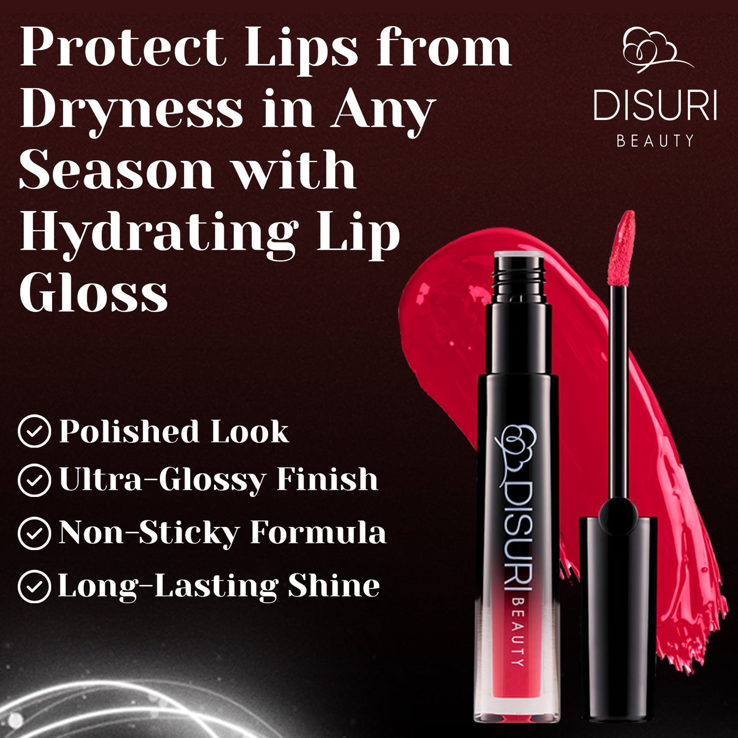 DISURI Beauty Glossy Blast Lip Gloss - Pink Fire