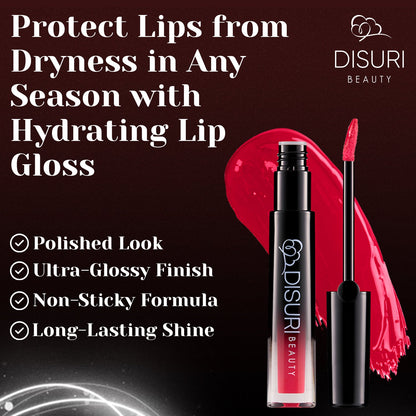 DISURI Beauty Glossy Blast Lip Gloss - Pink Fire