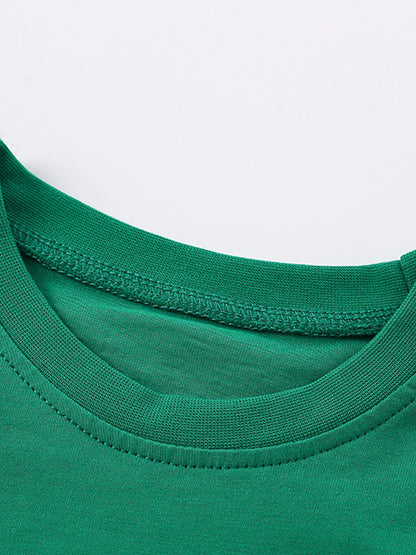 Girls’ Sunflower Cartoon Pattern Short Sleeves T-Shirt In European And American Style For Summer-1