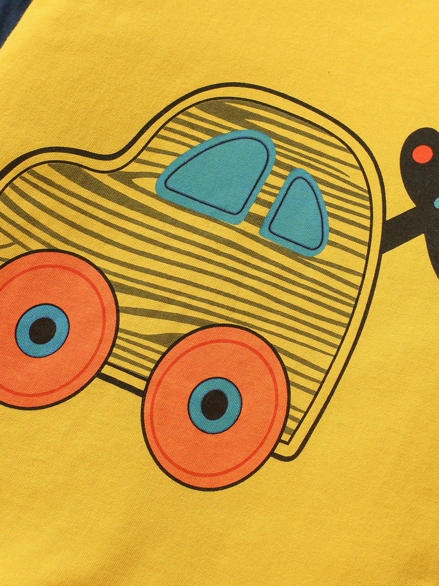Boys’ Vehicles Cartoon Pattern Short Sleeves T-shirt in European and American Style for Summer-4