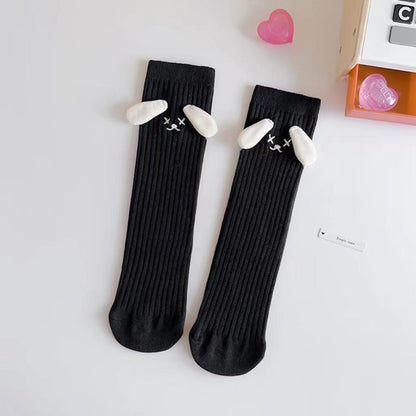Baby Girls Kids Mommy And Me Dog-Ears Design Comfortable Knee-High Socks-4
