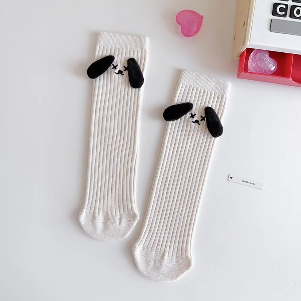 Baby Girls Kids Mommy And Me Dog-Ears Design Comfortable Knee-High Socks-7